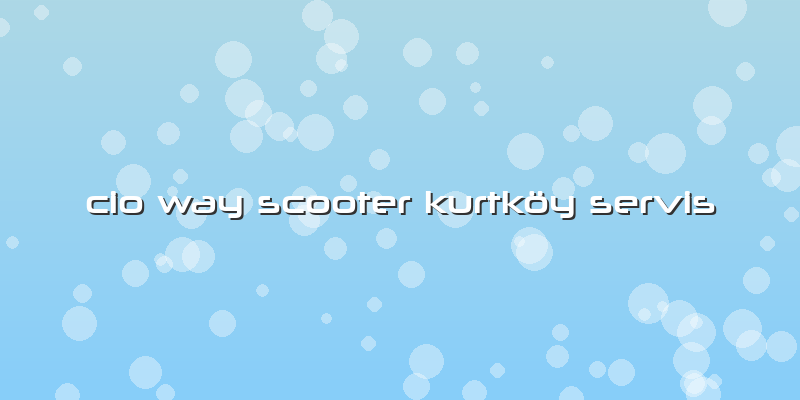 Cio Way Scooter Kurtköy Servis